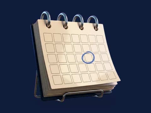 Illustration: a desk calendar with one day circled in blue