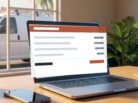Illustration: a laptop on a sunny desk with a message open on its screen