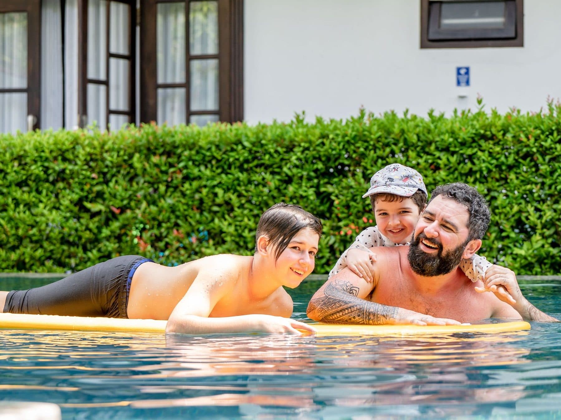 Pool service: a photograph from the sample site we built for the trade