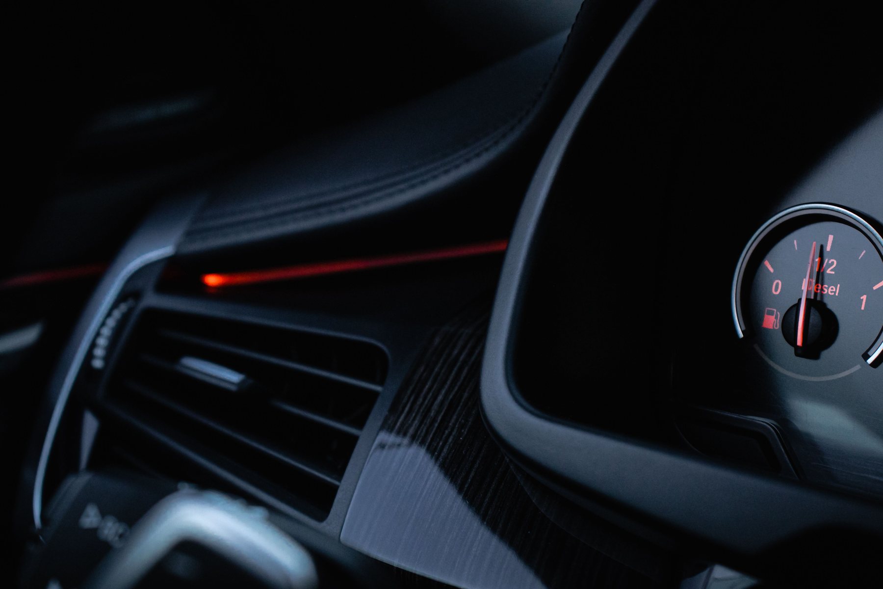 The controls on a car dashboard, close up