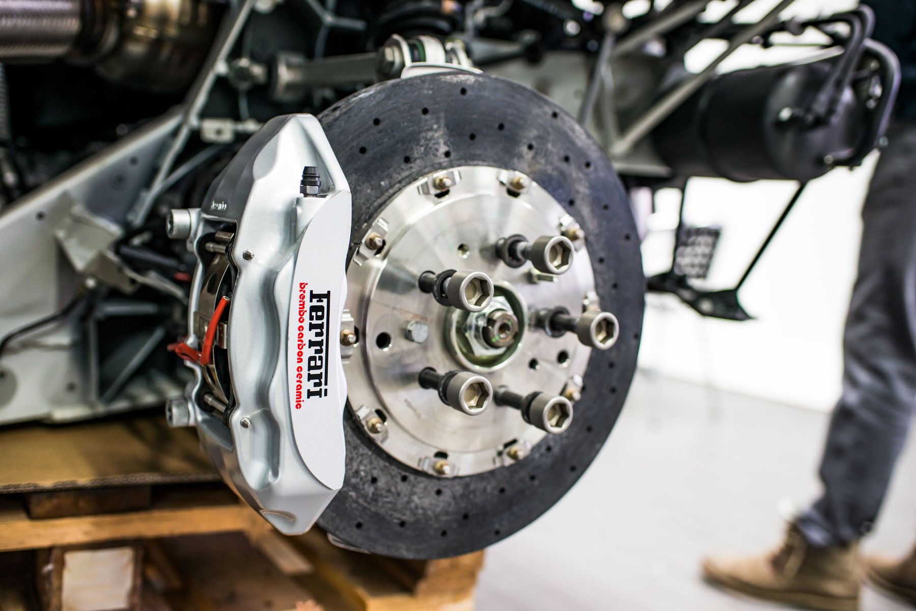 Worn metallic disc brake pads side by side