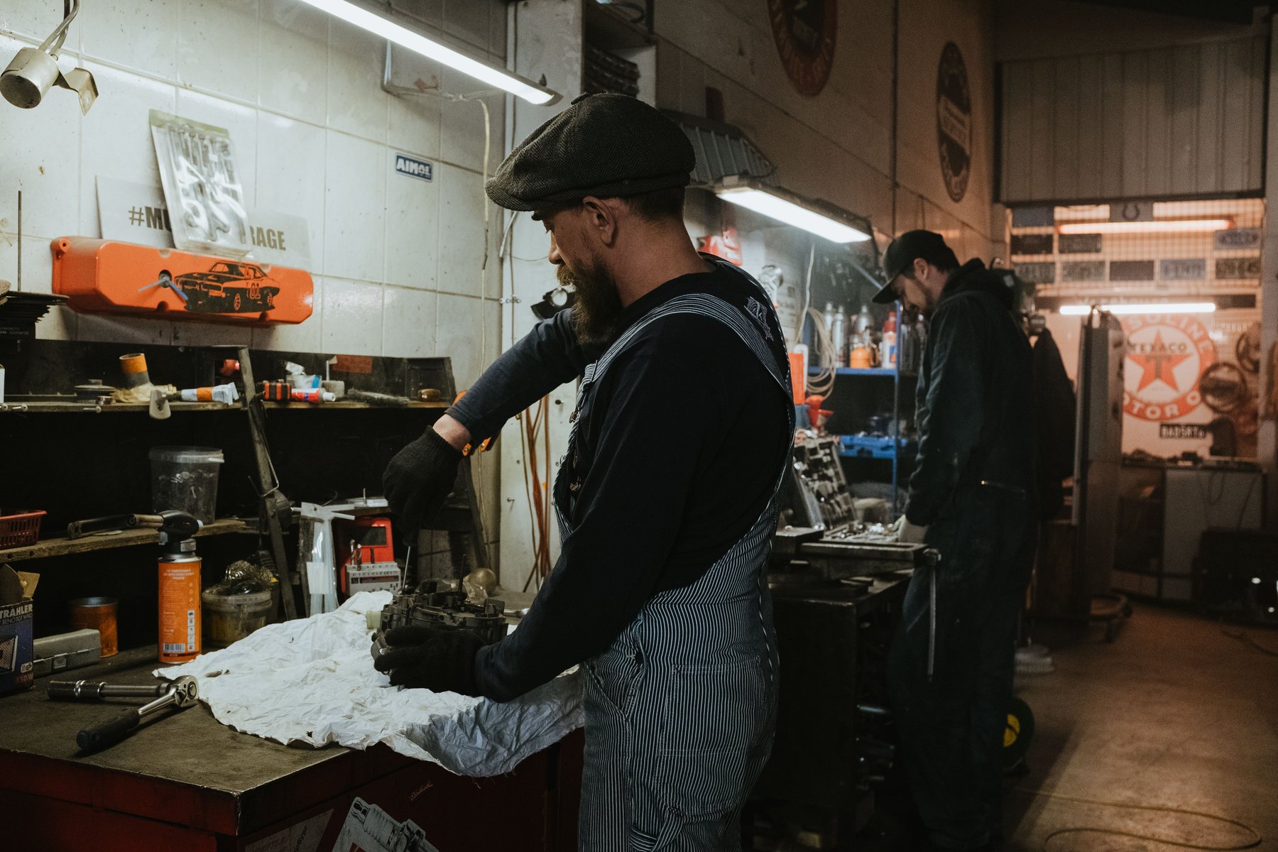 A mechanic at work in the workshop
