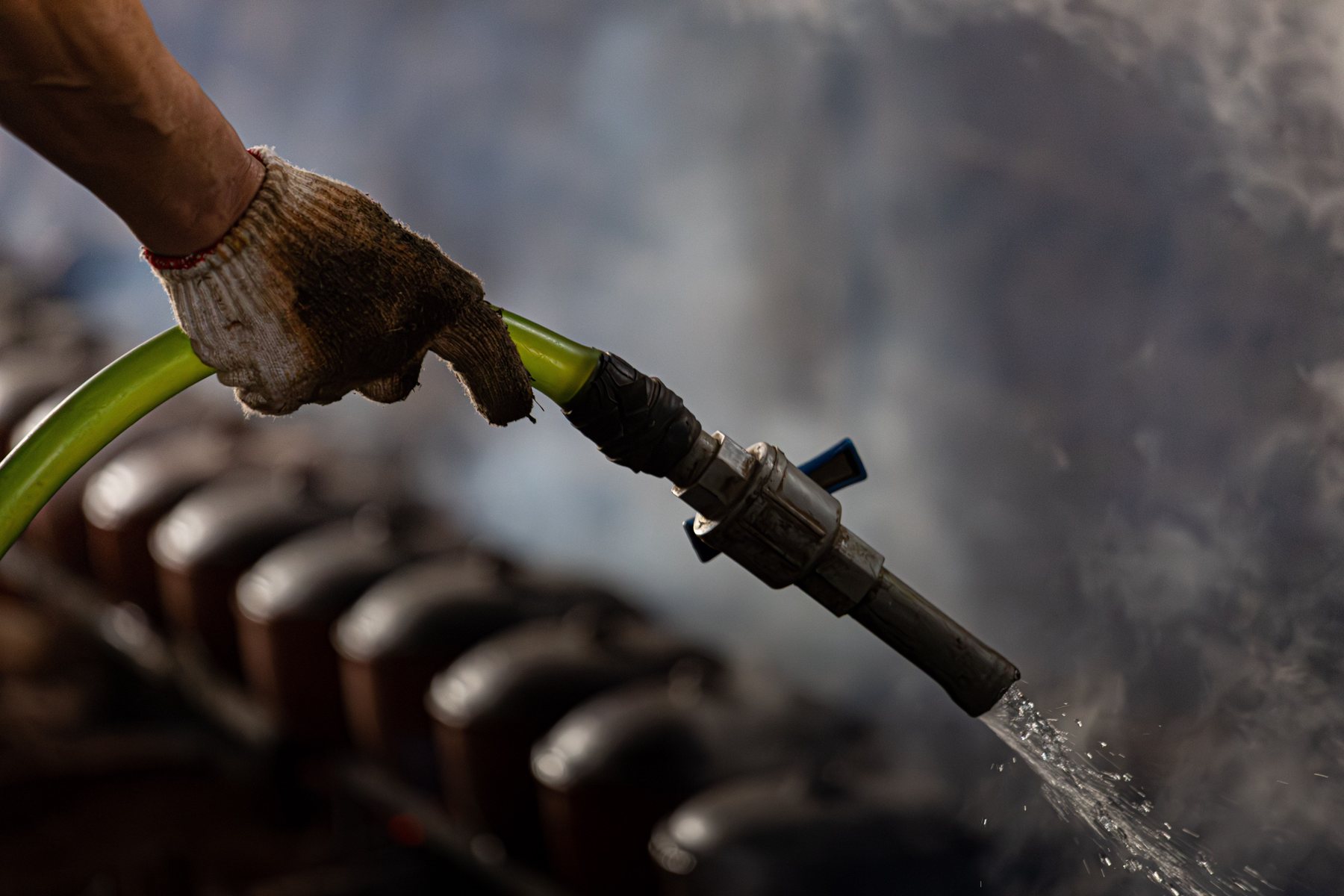The cutting head of a hydro-jetting nozzle