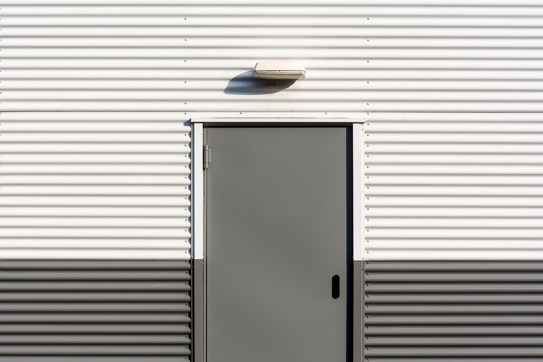 The slats and guides of a roller door