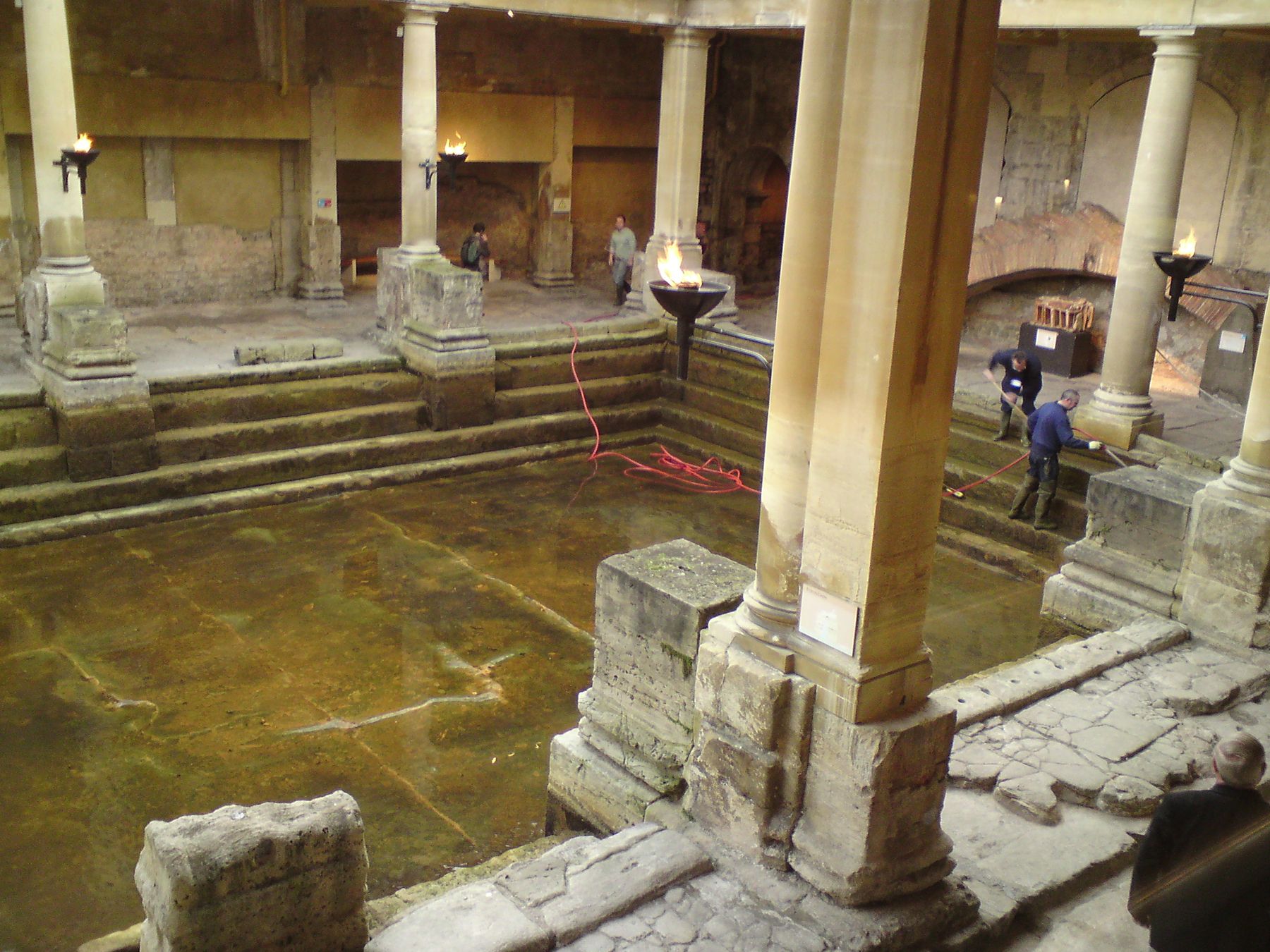A stone courtyard after cleaning